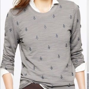 Jcrew size xs grey embellished sweatshirt